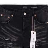 Slim Purple Jeans Ripped Black