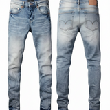 Slim Purple Jeans Washed Blue