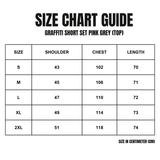 Graffiti Short Set Pink Grey